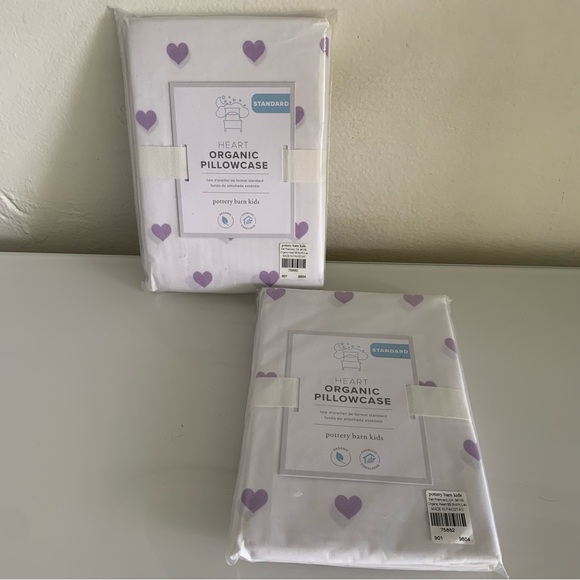 POTTERY BARNS heart organic pillowcases - Picture 2 of 6